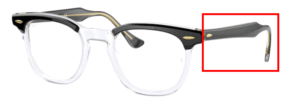 Hastes originais Ray-Ban RB5398 Hawkeye, cor 2034 · Superior preto sobre transparente