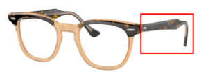 Hastes originais Ray-Ban RB5398 Hawkeye, cor 8109 · Havana sobre transparente castanho
