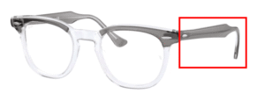 Hastes originais Ray-Ban RB5398 Hawkeye, cor 8111 · Cinzento sobre trasparent