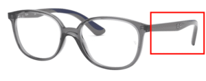 Hastes originais Ray-Ban RB1598 Junior visão, cor 3830 · Transparente cinzento