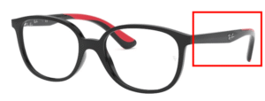 Hastes originais Ray-Ban RB1598 Junior visão, cor 3831 · Preto
