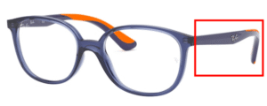 Hastes originais Ray-Ban RB1598 Junior visão, cor 3775 · Transparente azul