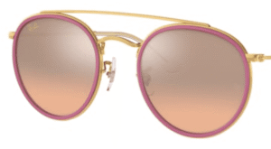 Lentes originais Ray-Ban RB3647, cor 3E · Rosa prateado espelhado degradé (semi espelhado efect)