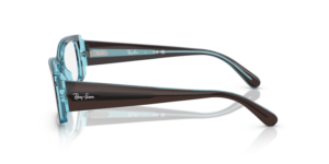 Hastes originais Ray-Ban RB5434, cor 8366 · Castanho sobre transparente azul