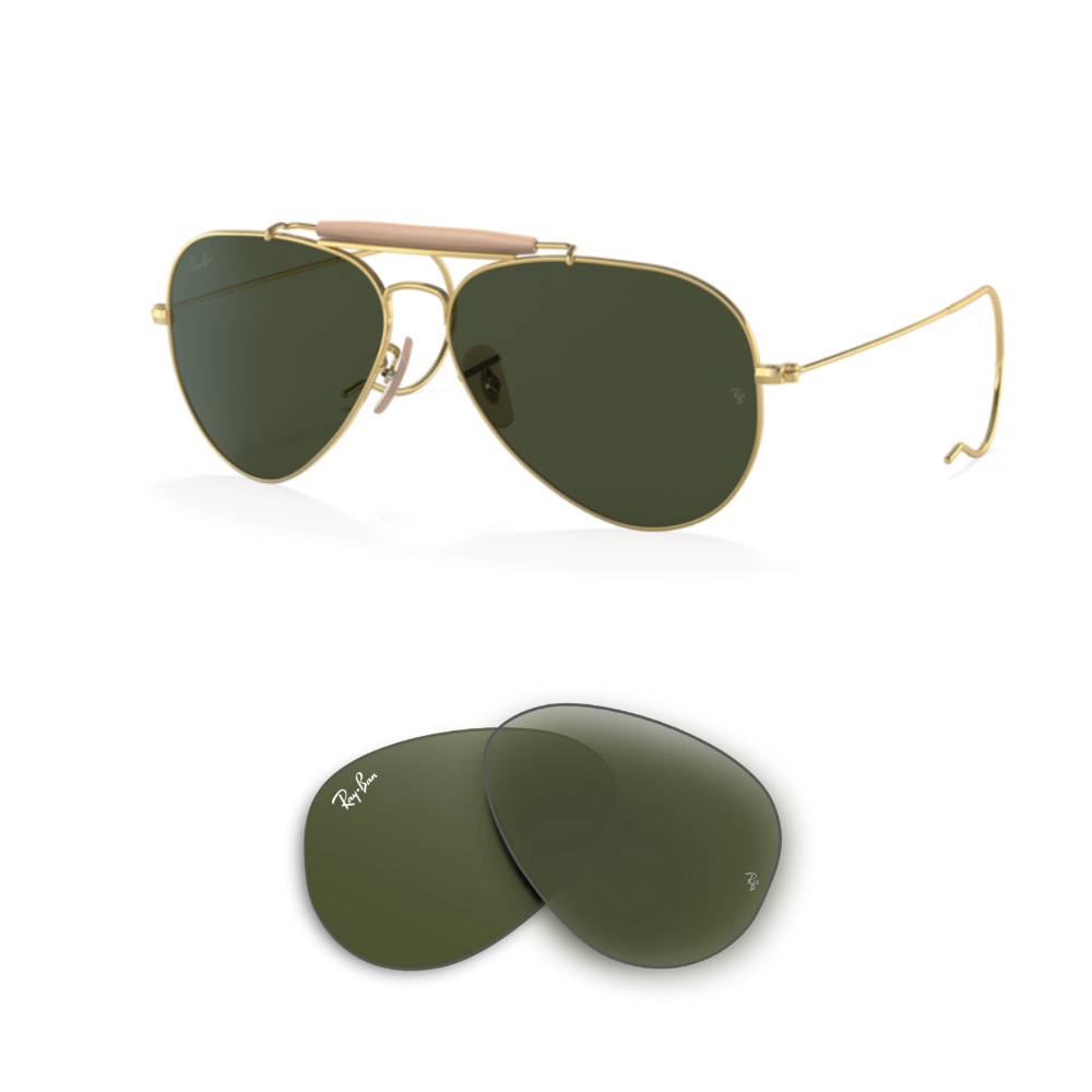 Lentes de reposição Ray-Ban 3030 OUTDOORSMAN Originais