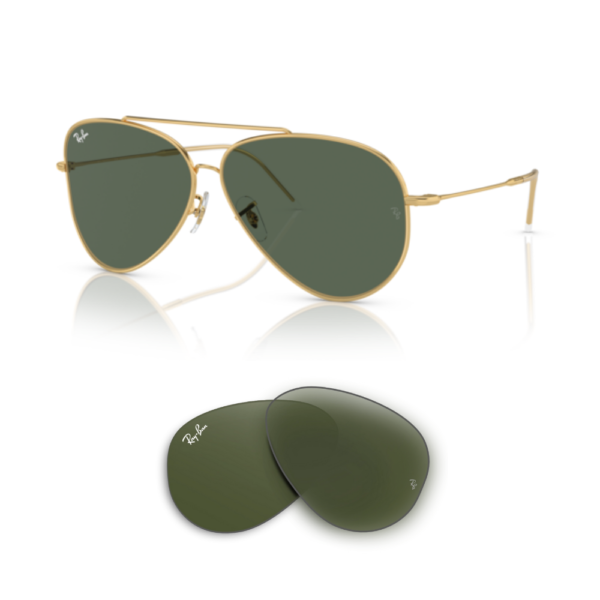 Lentes de reposição originais Ray-Ban RB0101S Aviator Reverse