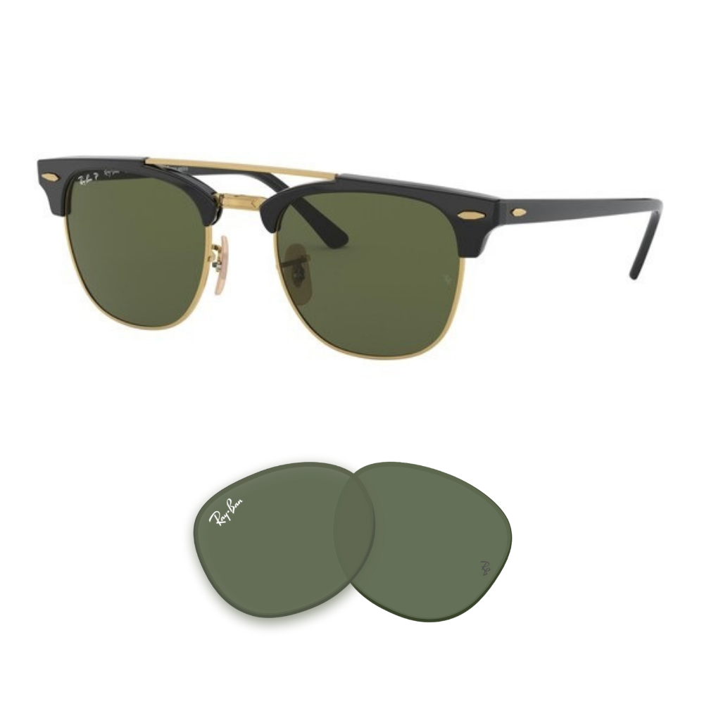 Lentes de reposição Ray-Ban 3816 CLUBMASTER DOUBLEBRIDGE Originais