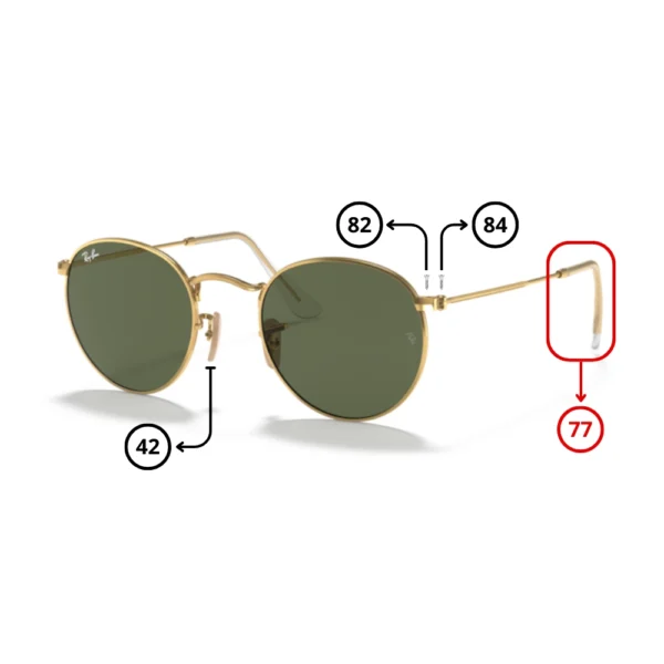 Peças de reposição Ray-Ban 3447N Round Metal Originais