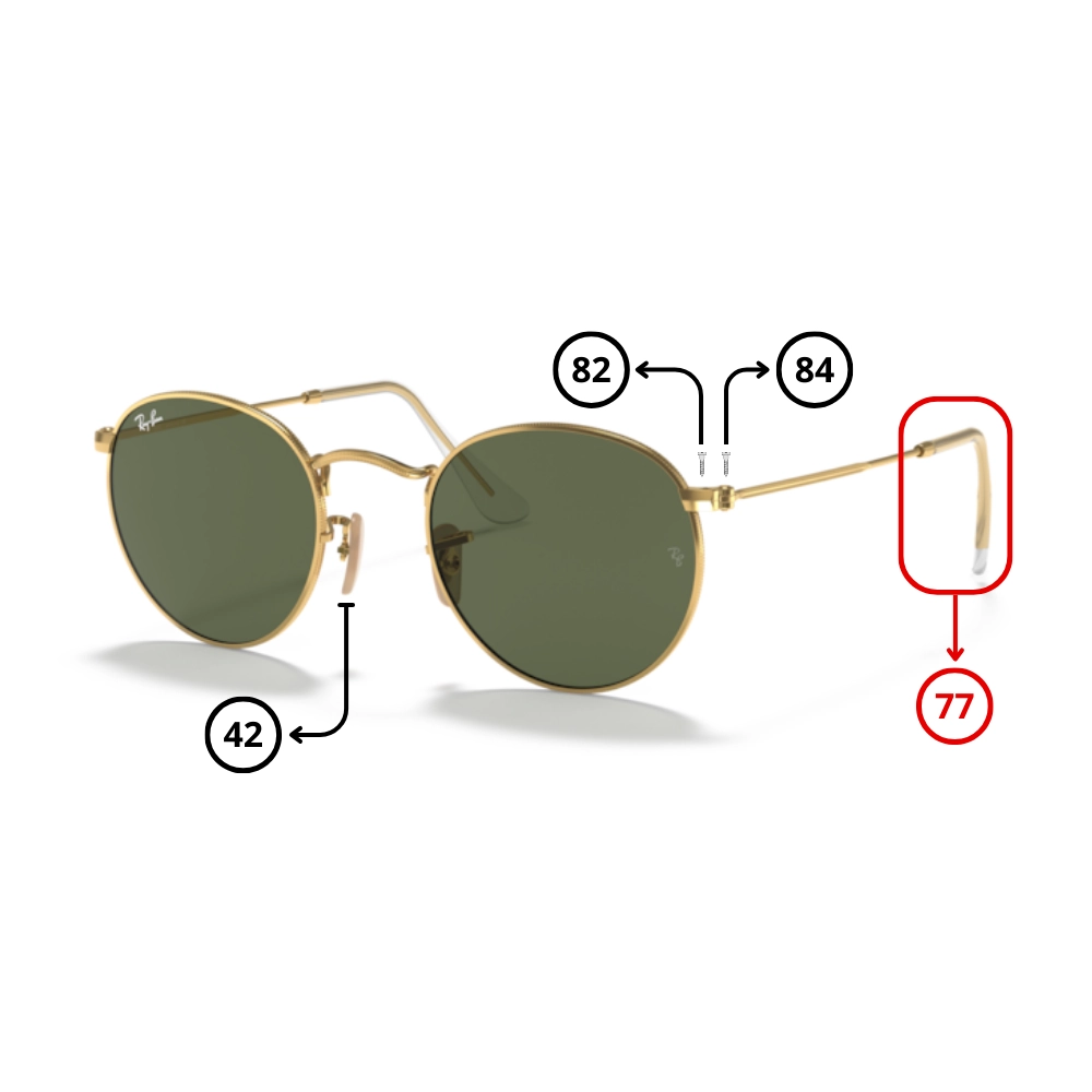 Peças de reposição Ray-Ban 3447N Round Metal Originais