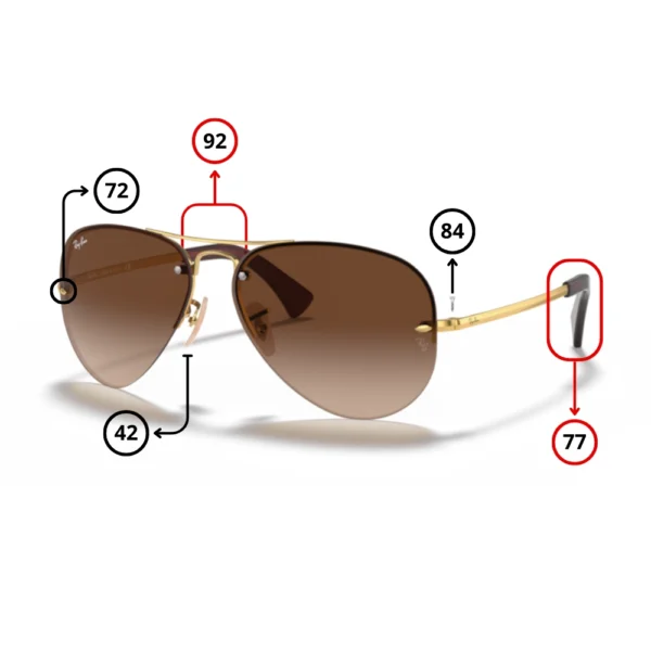 Peças de reposição Ray-Ban 3449 Originais