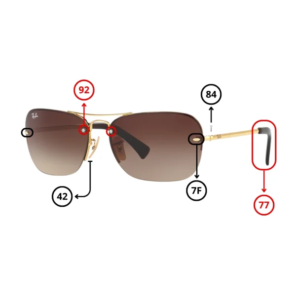Peças de reposição Ray-Ban 3541 Originais