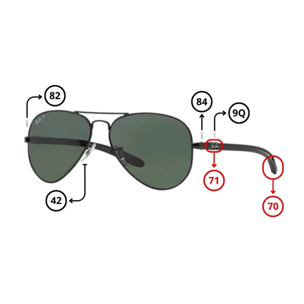 Peças de Reposição Ray-Ban 8307