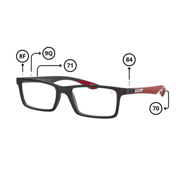 Peças de reposição Ray-Ban 8901M FERRARI Originais