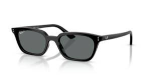 Lentes originais Ray-Ban RB4456 Zaya, cor 81 · Cinzento escuro polarizado · plástico