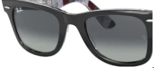 Lentes originais Ray-Ban RB4340 Wayfarer, cor M3 · Cinzento azul degradé polarizado