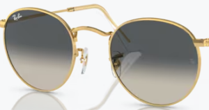 Lentes originais Ray-Ban RB3447 Round Metal, cor 71 · Cinzento degradé