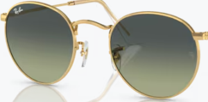 Lentes originais Ray-Ban RB3447 Round Metal, cor BH · Verde vintage