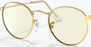 Lentes originais Ray-Ban RB3447 Round Metal, cor BL · Cinzento fotocromático/azul claro filter