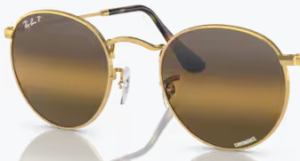 Lentes originais Ray-Ban RB3447 Round Metal, cor G5 · Polarizado transparente degradé castanho escuro