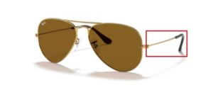 Hastes originais Ray-Ban RB3025 Aviator, cor 001/33 · Arista dourado