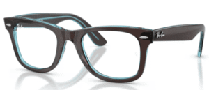 Ray-Ban RX4340V WAYFARER EASE, cor 8366 · Castanho sobre transparente azul